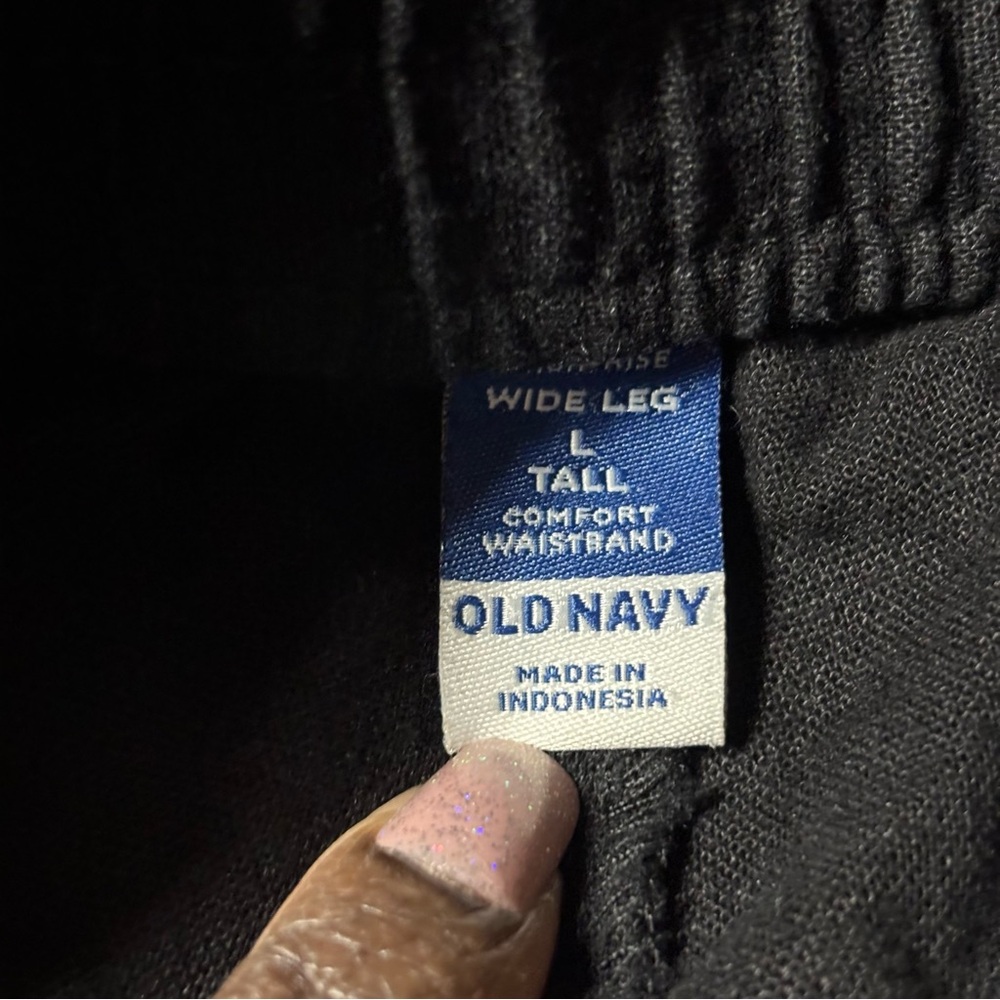 Old Navy Tall Linen Wide Leg Pants Black size Large Tall - Picture 14 of 16